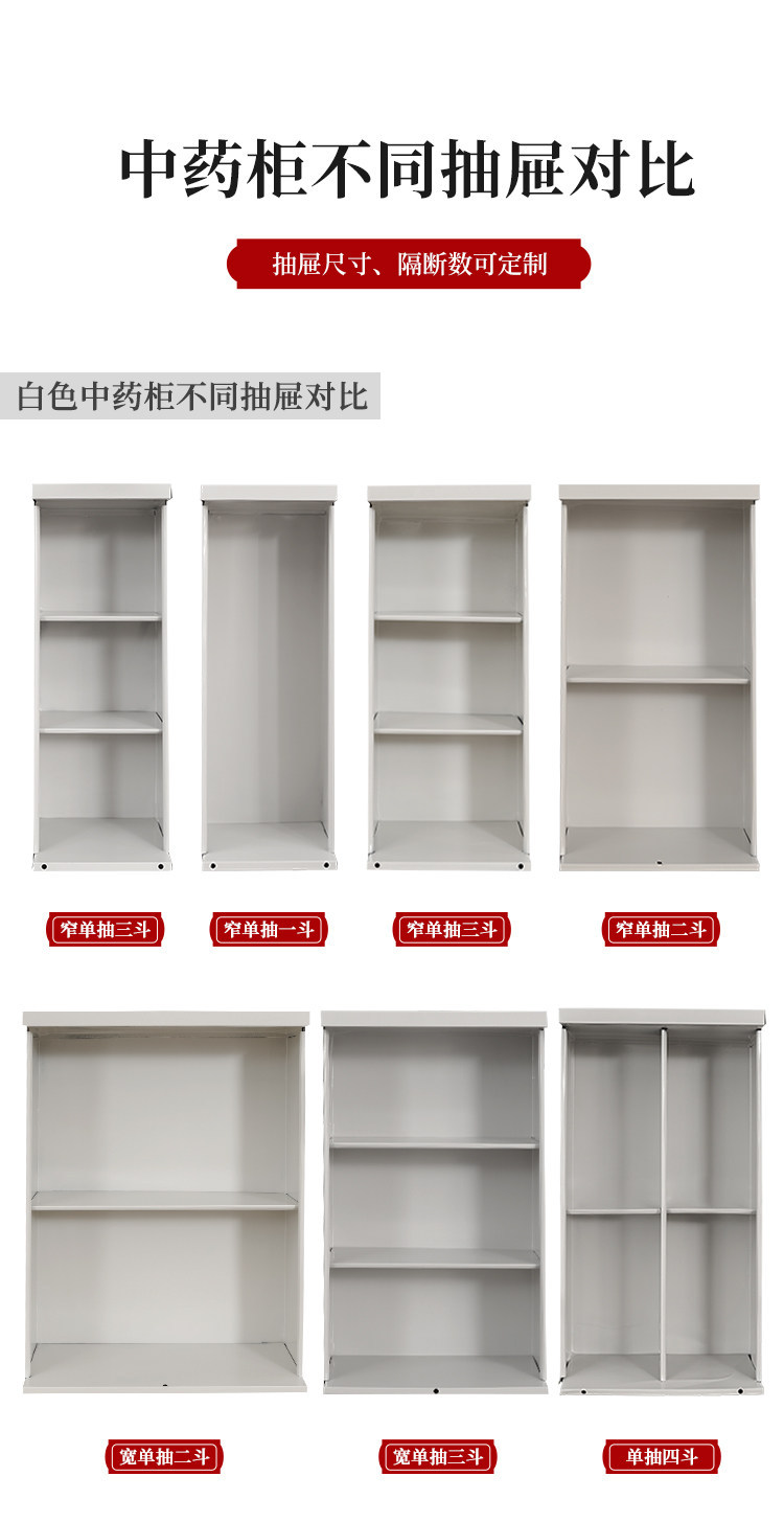 40 抽 120 味带顶柜钢制中药柜 900 窄款立式草药储存高柜(图2)